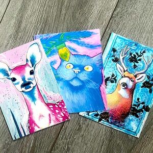 Blank Thank you, Christmas/holiday cards handmade 5pk